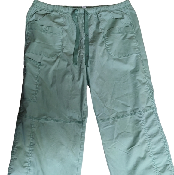 Flowy relaxed fit scrub pants cyan spread good cheer XL - Picture 3 of 6